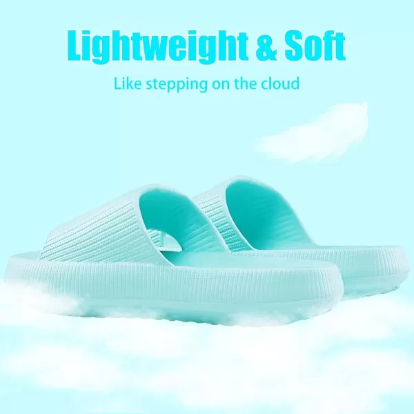 imagerosyclo Cloud Slippers for Women and Men Pillow House Slippers Shower Shoes Indoor Slides Bathroom Sandals Ultimate Comfort Lightweight Thick Sole NonSlip Easy to CleanMint Green