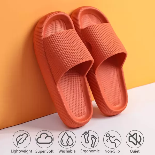 imagerosyclo Cloud Slippers for Women and Men Pillow House Slippers Shower Shoes Indoor Slides Bathroom Sandals Ultimate Comfort Lightweight Thick Sole NonSlip Easy to CleanOrange