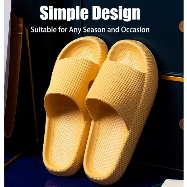 imagerosyclo Cloud Slippers for Women and Men Pillow House Slippers Shower Shoes Indoor Slides Bathroom Sandals Ultimate Comfort Lightweight Thick Sole NonSlip Easy to CleanYellow