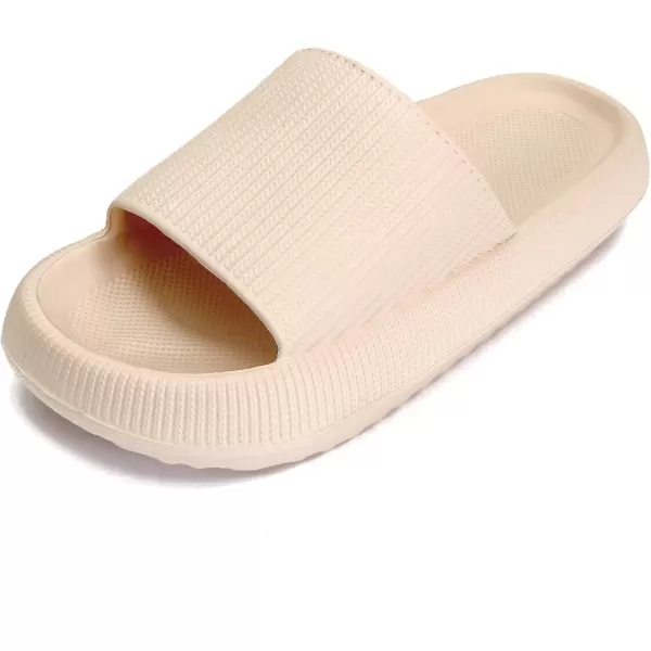 imagerosyclo Cloud Slippers for Women and Men Pillow House Slippers Shower Shoes Indoor Slides Bathroom Sandals Ultimate Comfort Lightweight Thick Sole NonSlip Easy to CleanMilk Tea