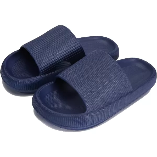 imagerosyclo Cloud Slippers for Women and Men Pillow House Slippers Shower Shoes Indoor Slides Bathroom Sandals Ultimate Comfort Lightweight Thick Sole NonSlip Easy to CleanDeep Navy