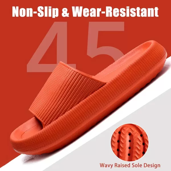 imagerosyclo Cloud Slippers for Women and Men Pillow House Slippers Shower Shoes Indoor Slides Bathroom Sandals Ultimate Comfort Lightweight Thick Sole NonSlip Easy to CleanOrange