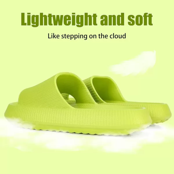 imagerosyclo Cloud Slippers for Women and Men Pillow House Slippers Shower Shoes Indoor Slides Bathroom Sandals Ultimate Comfort Lightweight Thick Sole NonSlip Easy to CleanAvocado Green