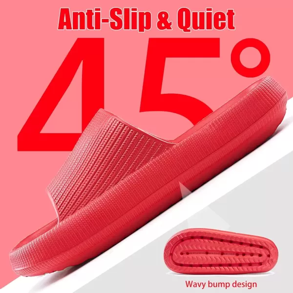 imagerosyclo Cloud Slippers for Women and Men Pillow House Slippers Shower Shoes Indoor Slides Bathroom Sandals Ultimate Comfort Lightweight Thick Sole NonSlip Easy to CleanRed
