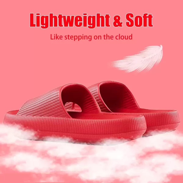 imagerosyclo Cloud Slippers for Women and Men Pillow House Slippers Shower Shoes Indoor Slides Bathroom Sandals Ultimate Comfort Lightweight Thick Sole NonSlip Easy to CleanRed