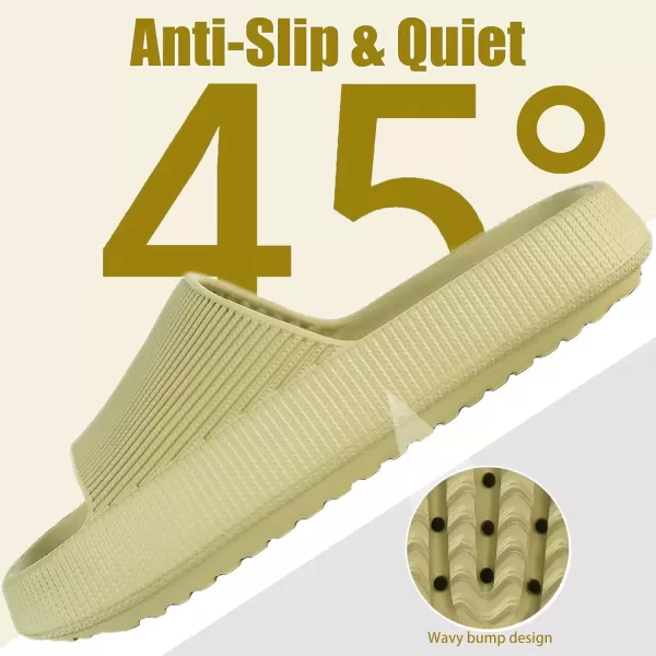imagerosyclo Cloud Slippers for Women and Men Pillow House Slippers Shower Shoes Indoor Slides Bathroom Sandals Ultimate Comfort Lightweight Thick Sole NonSlip Easy to CleanOlive Green