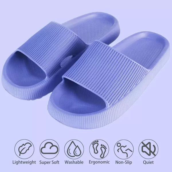 imagerosyclo Cloud Slippers for Women and Men Pillow House Slippers Shower Shoes Indoor Slides Bathroom Sandals Ultimate Comfort Lightweight Thick Sole NonSlip Easy to CleanLavender