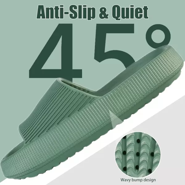 imagerosyclo Cloud Slippers for Women and Men Pillow House Slippers Shower Shoes Indoor Slides Bathroom Sandals Ultimate Comfort Lightweight Thick Sole NonSlip Easy to CleanGreen