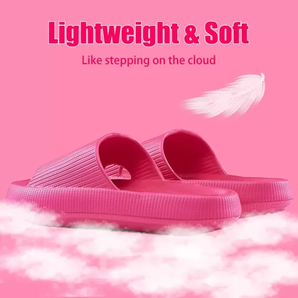 imagerosyclo Cloud Slippers for Women and Men Pillow House Slippers Shower Shoes Indoor Slides Bathroom Sandals Ultimate Comfort Lightweight Thick Sole NonSlip Easy to CleanHot Pink