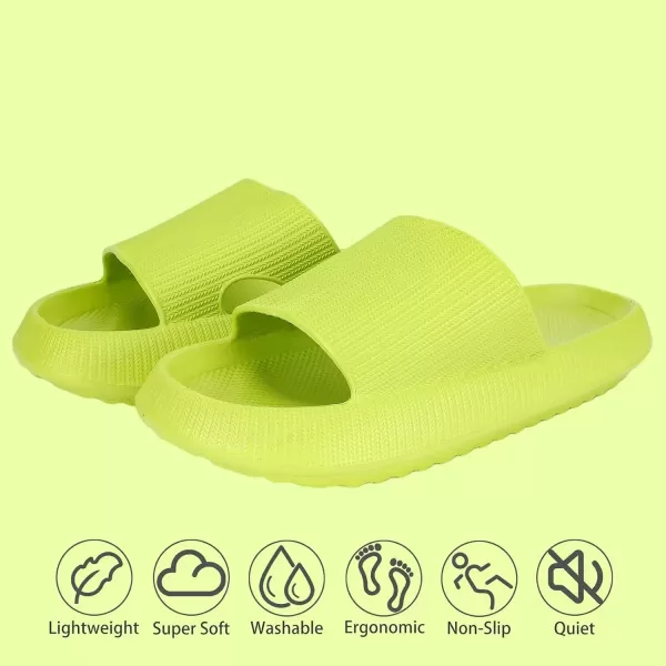 imagerosyclo Cloud Slippers for Women and Men Pillow House Slippers Shower Shoes Indoor Slides Bathroom Sandals Ultimate Comfort Lightweight Thick Sole NonSlip Easy to CleanAvocado Green