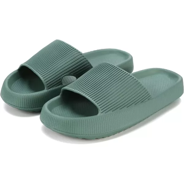 imagerosyclo Cloud Slippers for Women and Men Pillow House Slippers Shower Shoes Indoor Slides Bathroom Sandals Ultimate Comfort Lightweight Thick Sole NonSlip Easy to CleanGreen