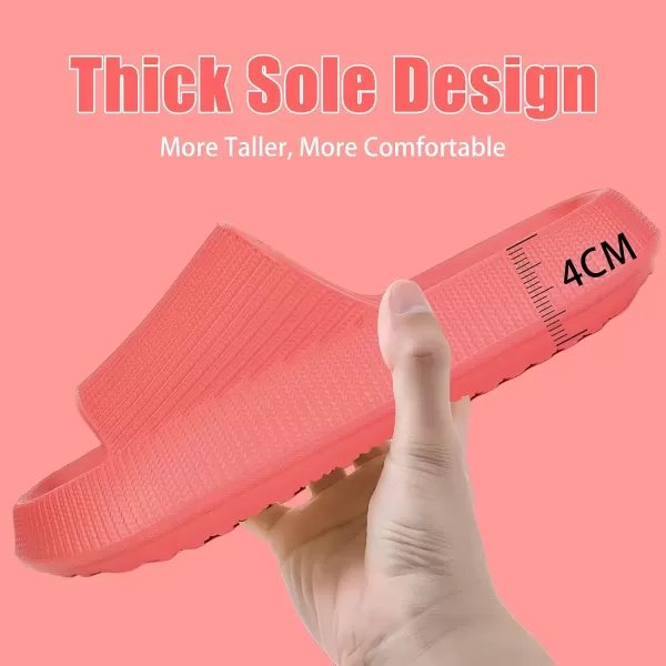 imagerosyclo Cloud Slippers for Women and Men Pillow House Slippers Shower Shoes Indoor Slides Bathroom Sandals Ultimate Comfort Lightweight Thick Sole NonSlip Easy to CleanWatermelon Red