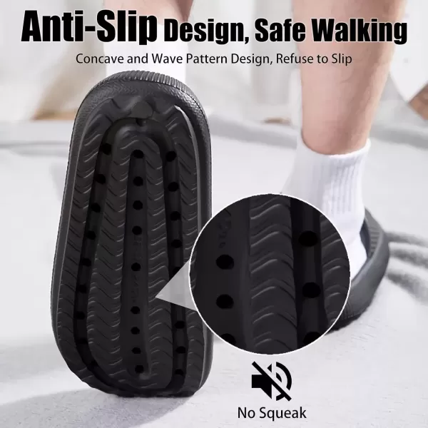 imagerosyclo Cloud Slippers for Women and Men Pillow House Slippers Shower Shoes Indoor Slides Bathroom Sandals Ultimate Comfort Lightweight Thick Sole NonSlip Easy to CleanBlack