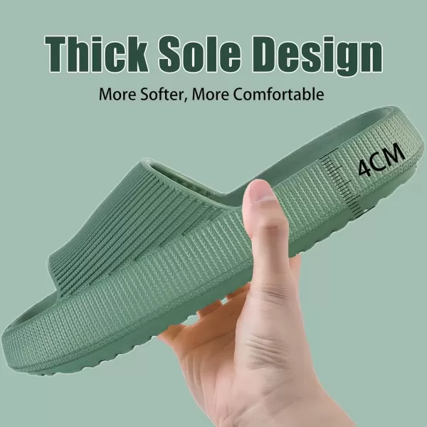 imagerosyclo Cloud Slippers for Women and Men Pillow House Slippers Shower Shoes Indoor Slides Bathroom Sandals Ultimate Comfort Lightweight Thick Sole NonSlip Easy to CleanGreen