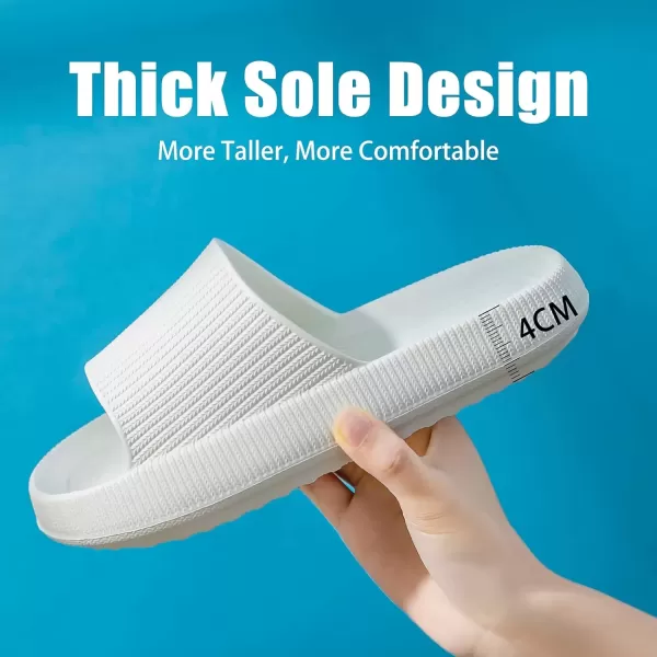imagerosyclo Cloud Slippers for Women and Men Pillow House Slippers Shower Shoes Indoor Slides Bathroom Sandals Ultimate Comfort Lightweight Thick Sole NonSlip Easy to CleanPure White