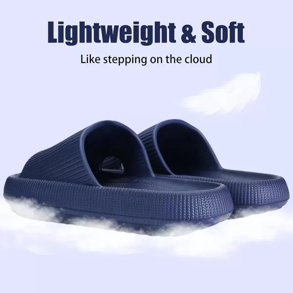 imagerosyclo Cloud Slippers for Women and Men Pillow House Slippers Shower Shoes Indoor Slides Bathroom Sandals Ultimate Comfort Lightweight Thick Sole NonSlip Easy to CleanDeep Navy