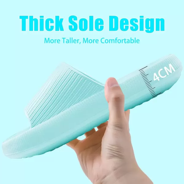 imagerosyclo Cloud Slippers for Women and Men Pillow House Slippers Shower Shoes Indoor Slides Bathroom Sandals Ultimate Comfort Lightweight Thick Sole NonSlip Easy to CleanMint Green