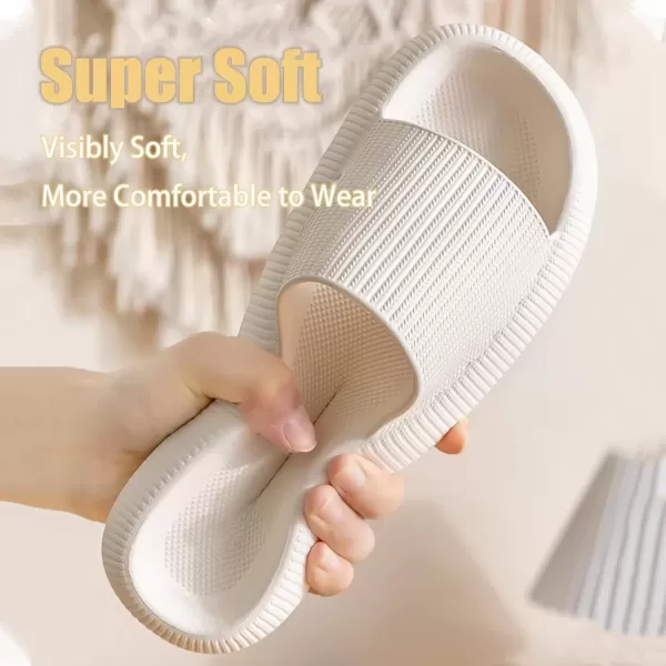 imagerosyclo Cloud Slippers for Women and Men Pillow House Slippers Shower Shoes Indoor Slides Bathroom Sandals Ultimate Comfort Lightweight Thick Sole NonSlip Easy to CleanTan