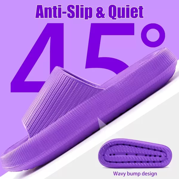 imagerosyclo Cloud Slippers for Women and Men Pillow House Slippers Shower Shoes Indoor Slides Bathroom Sandals Ultimate Comfort Lightweight Thick Sole NonSlip Easy to CleanPurple