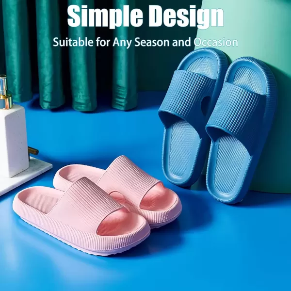 imagerosyclo Cloud Slippers for Women and Men Pillow House Slippers Shower Shoes Indoor Slides Bathroom Sandals Ultimate Comfort Lightweight Thick Sole NonSlip Easy to CleanNavy