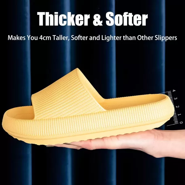 imagerosyclo Cloud Slippers for Women and Men Pillow House Slippers Shower Shoes Indoor Slides Bathroom Sandals Ultimate Comfort Lightweight Thick Sole NonSlip Easy to CleanYellow