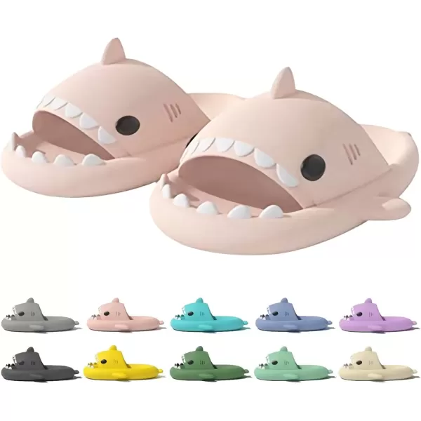 imagerosyclo Shark Slides for Women and Men Cute Shark Slippers Adult Youth Cloudy Summer Soft Lightweight AntiSlip Thick Sole Beach House Cloud Cushioned Shower Slide Sandals Indoor OutdoorPink