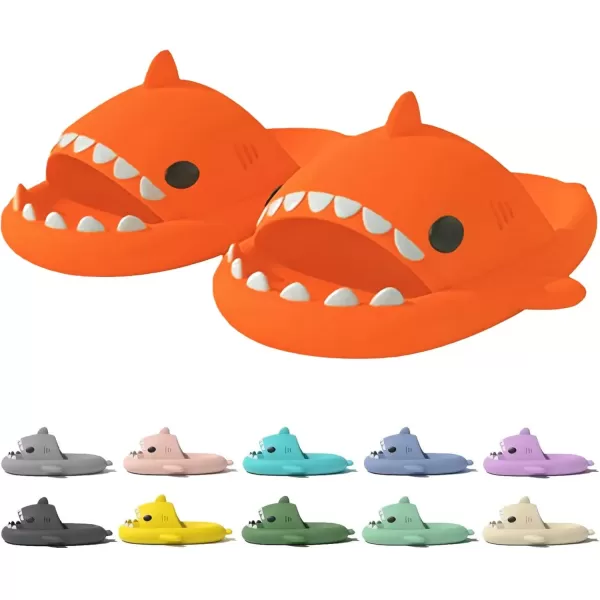 imagerosyclo Shark Slides for Women and Men Cute Shark Slippers Adult Youth Cloudy Summer Soft Lightweight AntiSlip Thick Sole Beach House Cloud Cushioned Shower Slide Sandals Indoor OutdoorOrange