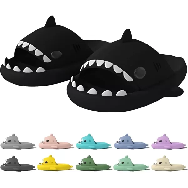 imagerosyclo Shark Slides for Women and Men Cute Shark Slippers Adult Youth Cloudy Summer Soft Lightweight AntiSlip Thick Sole Beach House Cloud Cushioned Shower Slide Sandals Indoor OutdoorBlack1