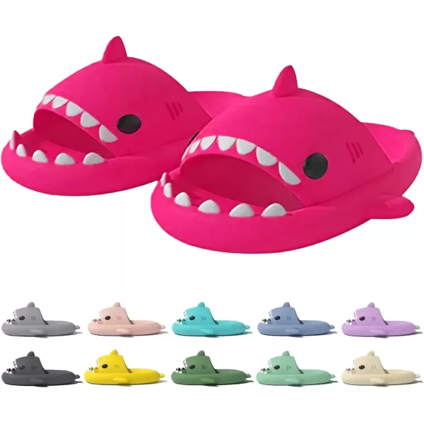 imagerosyclo Shark Slides for Women and Men Cute Shark Slippers Adult Youth Cloudy Summer Soft Lightweight AntiSlip Thick Sole Beach House Cloud Cushioned Shower Slide Sandals Indoor OutdoorHot Pink