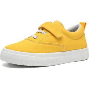 imagerosyclo Canvas Sneakers for Boys and Girls Toddler Kids Walking Shoes Lightweight Breathable NonSlip Soft Adjustable Strap Baby Boy Girl Outdoor Casual Tennis Shoe for Little Big Kid Yellow