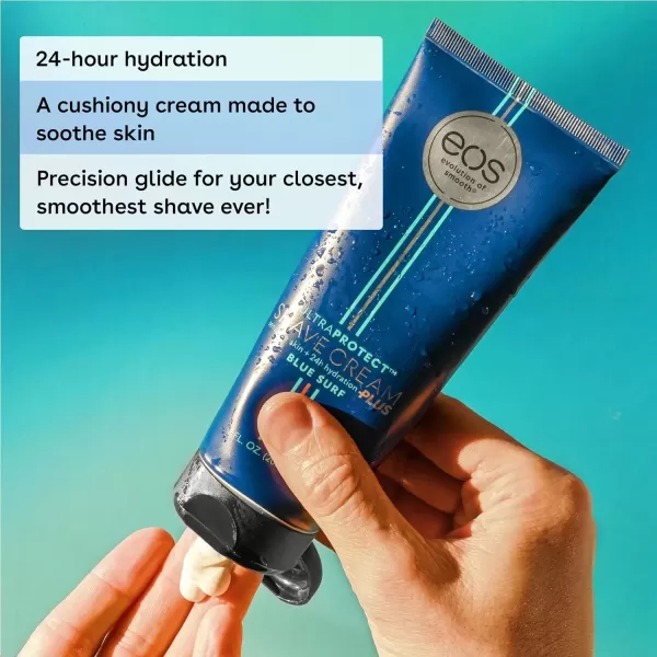 imageBundle of eos UltraProtect Mens Shave Cream Sensitive Fresh Woods Blue Surf 24Hour Hydration NonFoaming Formula 7 fl oz