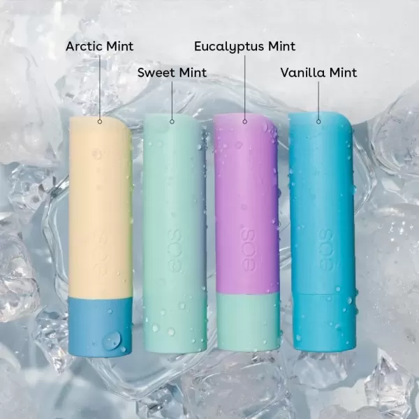 imageeos 100 Natural Lip Balms Coconut Milk Pineapple Passionfruit Watermelon Fros ampamp Raspberry Kiwi Splash AllDay Moisture Lip Care 014 oz 4PackMinty Cool Variety Pack Sweet Mint  Vanilla Mint  Triple Mint  Eucalyptus Mint