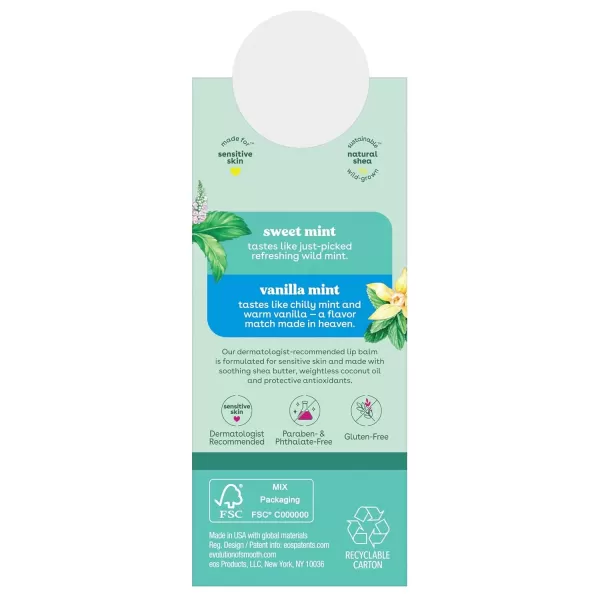 imageeos 100 Natural Lip Balms Coconut Milk Pineapple Passionfruit Watermelon Fros ampamp Raspberry Kiwi Splash AllDay Moisture Lip Care 014 oz 4PackVanilla Mint  Sweet Mint