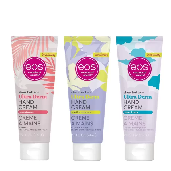 imageeos Bestselling Hand Cream Trio Vanilla Cashmere Coconut Waters Fresh ampamp Cozy Holiday Gift Set Stocking Stuffers 25 fl oz 3Pack