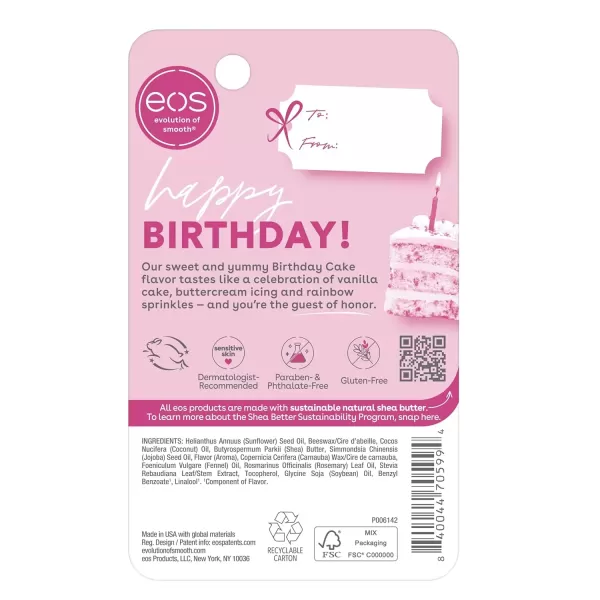 imageeos Birthday Bundle Vanilla Bean Birthday Cake  Dermatologist Recommended for Sensitive Skin  AllDay Moisture Lip Care Products