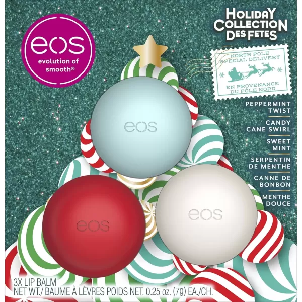 imageeos Holiday Lip Balm Sticks Peppermint Twist ampamp Candy Cane Swirl LimitedEdition Skincare Stocking Stuffers 014 oz 2PackCandy Cane Swirl  Peppermint Twist  Sweet Mint