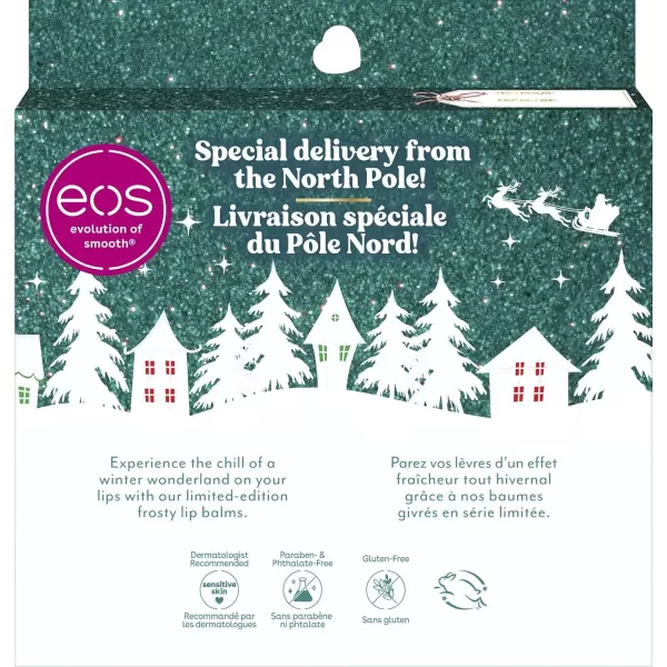 imageeos Holiday Lip Balm Sticks Peppermint Twist ampamp Candy Cane Swirl LimitedEdition Skincare Stocking Stuffers 014 oz 2PackCandy Cane Swirl  Peppermint Twist  Sweet Mint