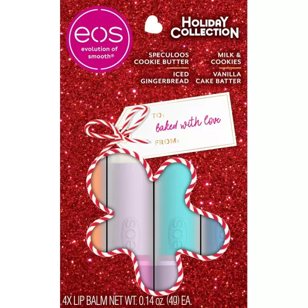 imageeos Holiday Lip Balm Sticks Peppermint Twist ampamp Candy Cane Swirl LimitedEdition Skincare Stocking Stuffers 014 oz 2PackMilk  Cookies  Speculoos Cookie Butter  Iced Gingerbread  Vanilla Cake Batter