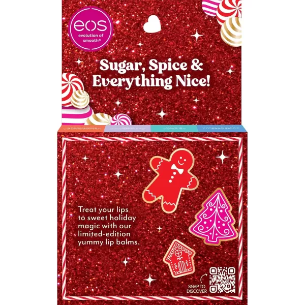 imageeos Holiday Lip Balm Sticks Peppermint Twist ampamp Candy Cane Swirl LimitedEdition Skincare Stocking Stuffers 014 oz 2PackMilk  Cookies  Speculoos Cookie Butter  Iced Gingerbread  Vanilla Cake Batter