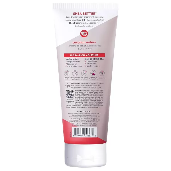 imageeos Shea Better Body Cream  Vanilla Cashmere Natural Body Lotion and Skin Care 24 Hour Hydration with Shea Butter ampamp Oil 8 oz 1 Pack8 Fl Oz Pack of 1