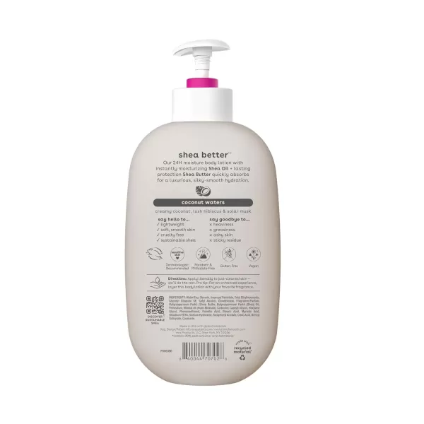 imageeos Shea Better Body Lotion Strawberry Dream 24Hour Moisture Skin Care Lightweight ampamp NonGreasy Made with Natural Shea Vegan 16 fl ozCoconut Waters