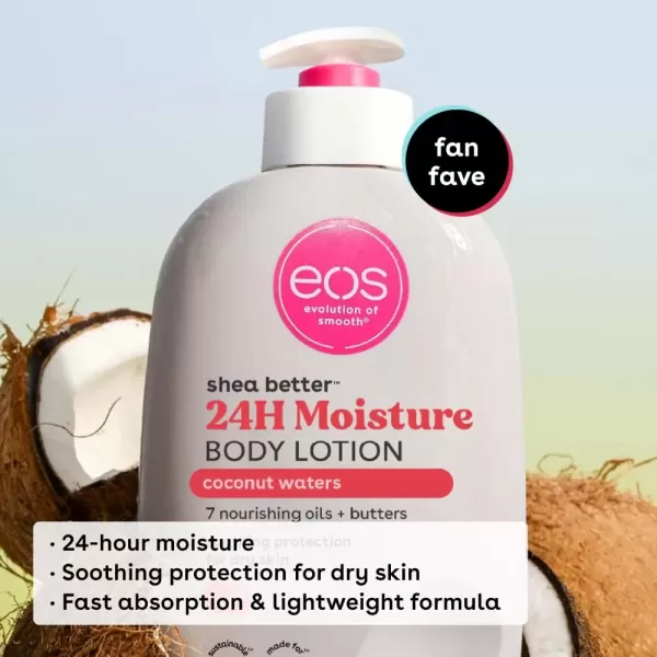 imageeos Shea Better Body Lotion Strawberry Dream 24Hour Moisture Skin Care Lightweight ampamp NonGreasy Made with Natural Shea Vegan 16 fl ozCoconut Waters