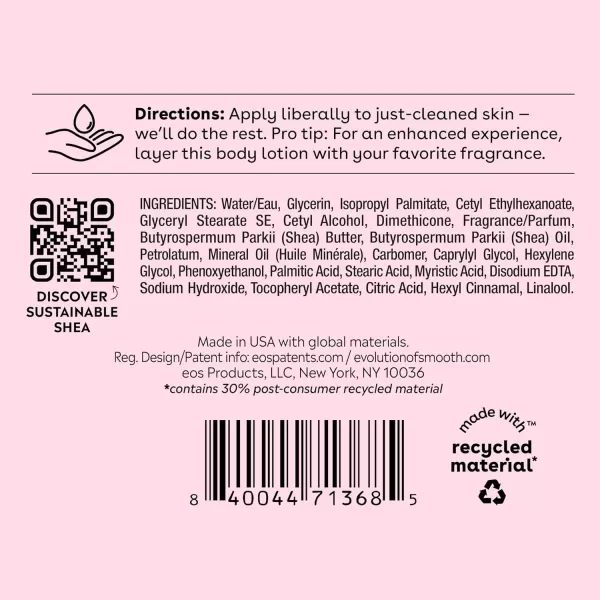 imageeos Shea Better Body Lotion Strawberry Dream 24Hour Moisture Skin Care Lightweight ampamp NonGreasy Made with Natural Shea Vegan 16 fl ozJasmine Peach