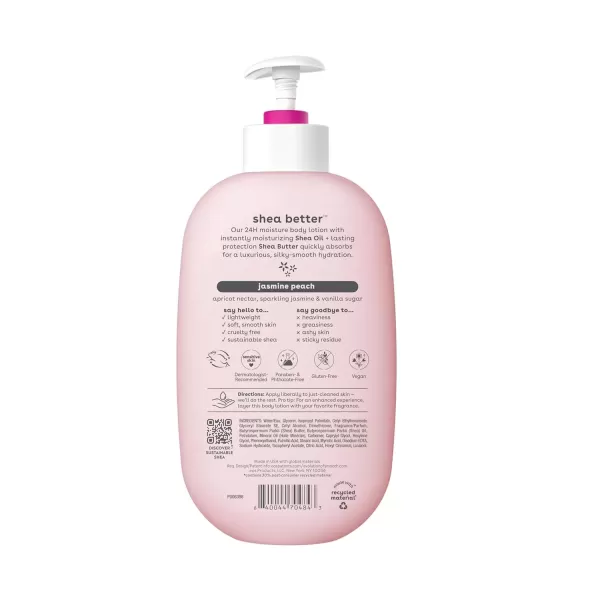 imageeos Shea Better Body Lotion Strawberry Dream 24Hour Moisture Skin Care Lightweight ampamp NonGreasy Made with Natural Shea Vegan 16 fl ozJasmine Peach