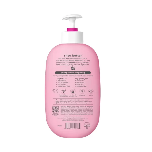 imageeos Shea Better Body Lotion Strawberry Dream 24Hour Moisture Skin Care Lightweight ampamp NonGreasy Made with Natural Shea Vegan 16 fl ozPomegranate Raspberry