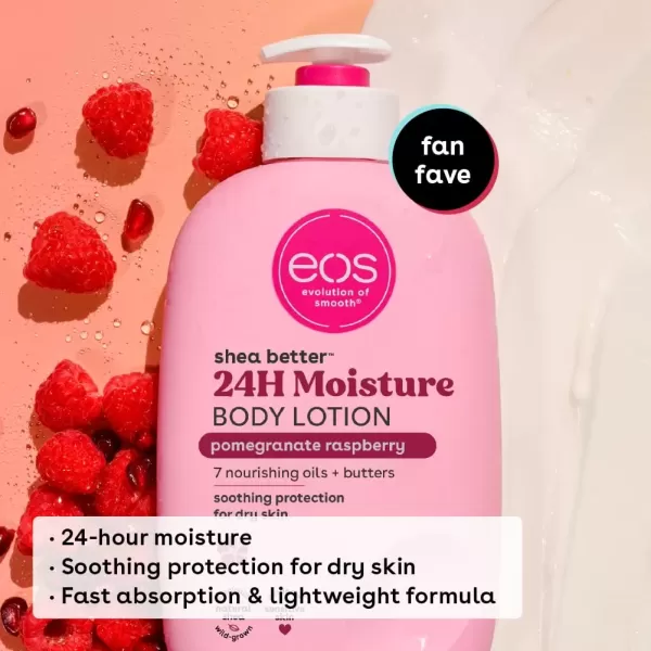 imageeos Shea Better Body Lotion Strawberry Dream 24Hour Moisture Skin Care Lightweight ampamp NonGreasy Made with Natural Shea Vegan 16 fl ozPomegranate Raspberry