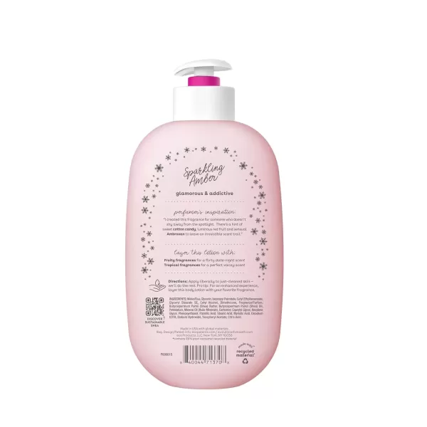 imageeos Shea Better Body Lotion Strawberry Dream 24Hour Moisture Skin Care Lightweight ampamp NonGreasy Made with Natural Shea Vegan 16 fl ozSparkling Amber
