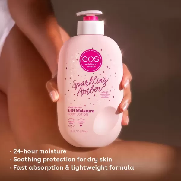 imageeos Shea Better Body Lotion Strawberry Dream 24Hour Moisture Skin Care Lightweight ampamp NonGreasy Made with Natural Shea Vegan 16 fl ozSparkling Amber