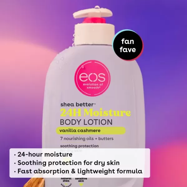 imageeos Shea Better Body Lotion Strawberry Dream 24Hour Moisture Skin Care Lightweight ampamp NonGreasy Made with Natural Shea Vegan 16 fl ozVanilla Cashmere