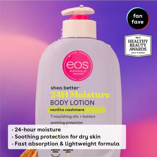 imageeos Shea Better Body Lotion Strawberry Dream 24Hour Moisture Skin Care Lightweight ampamp NonGreasy Made with Natural Shea Vegan 16 fl ozVanilla Cashmere  Fragrance Free